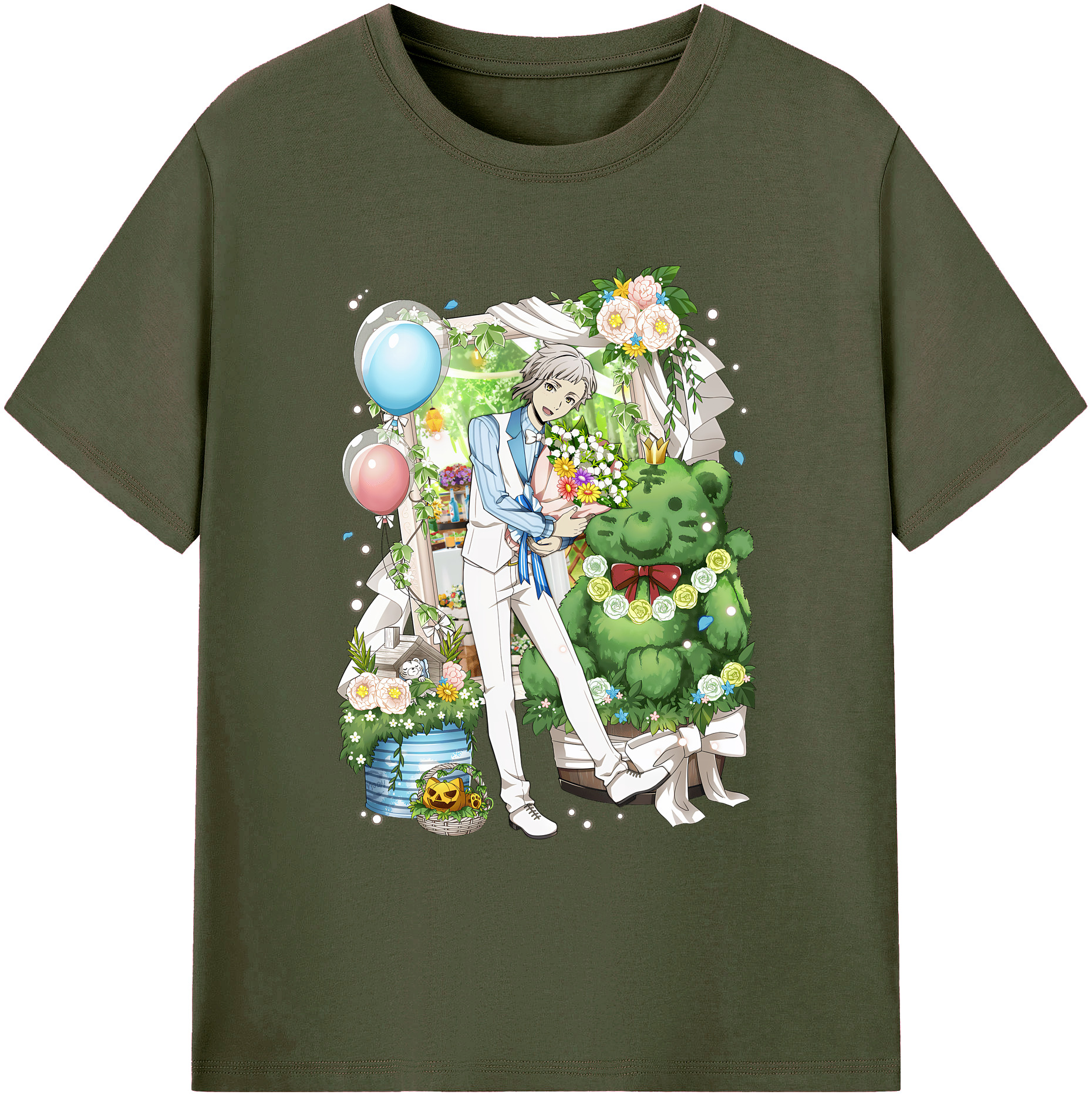 （画像用） 文豪ストレイドッグス Bungo Stray Dogs 綿100％ メンズ半袖Tシャツ｜肌触りやわらか＆通気性